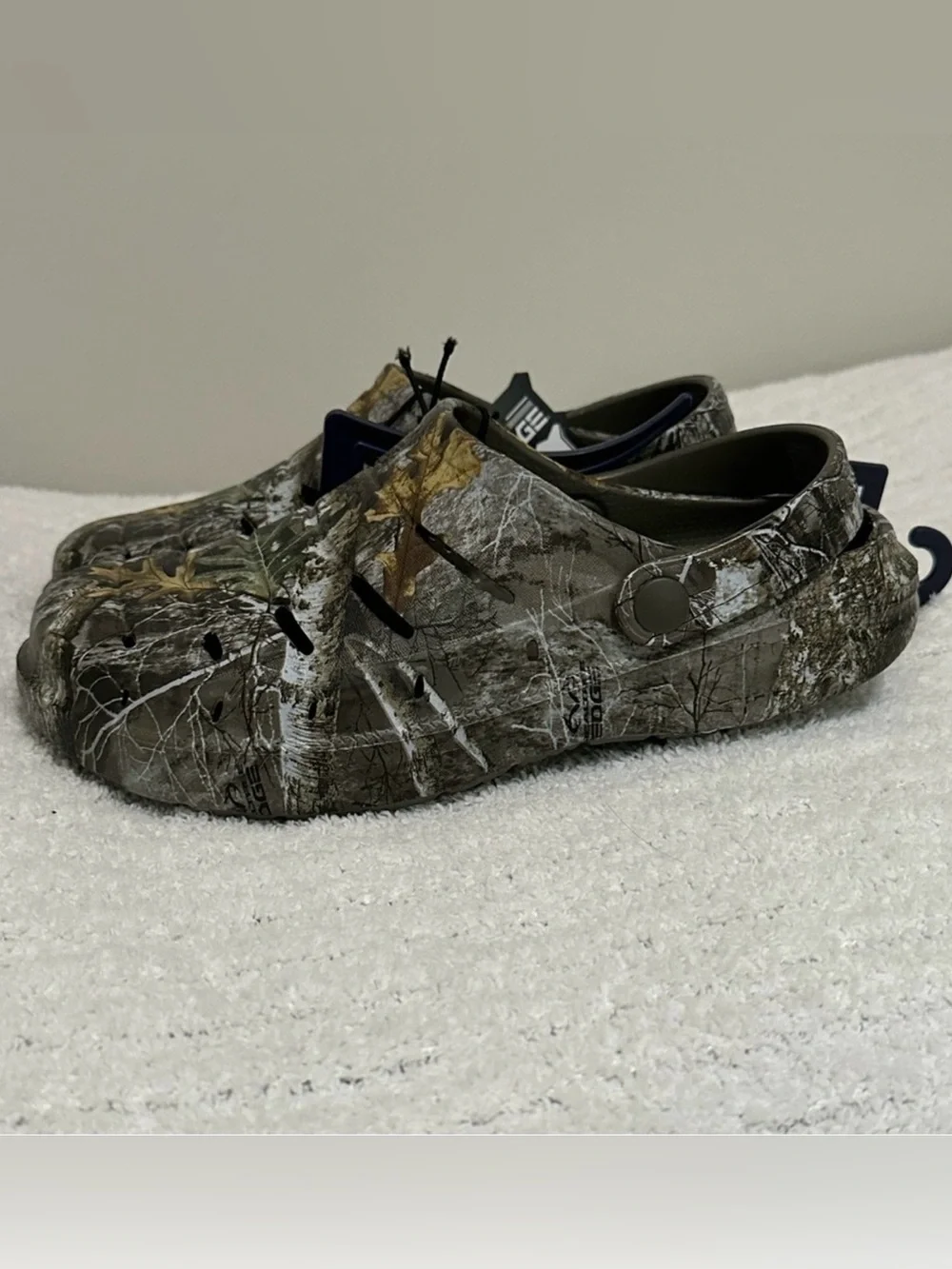 Rugged Shark Kids Camouflage Slip-On Eva Clogs - Green/Brown